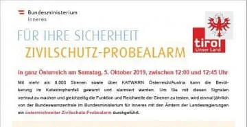 Zivilschutz-Probealarm Zivilschutz-Probealarm